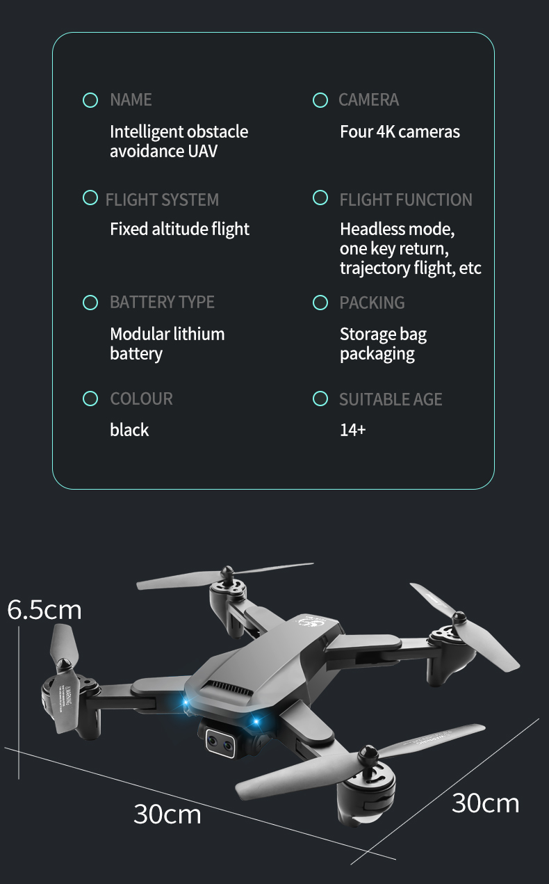 CSJ S186 Drone With 4K Photography Optical Flow Positioning 3-Sided Obstacle Avoidance Foldable Quadcopters Toys
