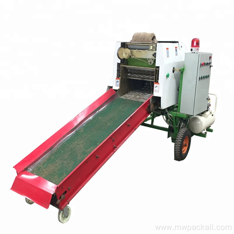 Plastic film wrapped corn silage baler machine