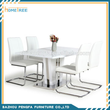 Multi-function HTDT-51 white high gloss dining table and chairs