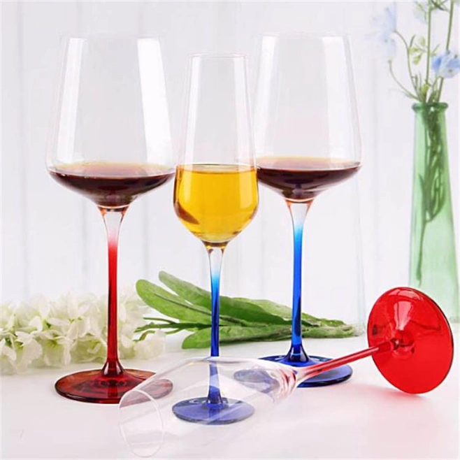 Lead-Free Red Wine Goblet, Creative Roasted Flower Crystal Glass