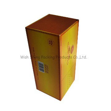 Embossed paperboard wine packing box