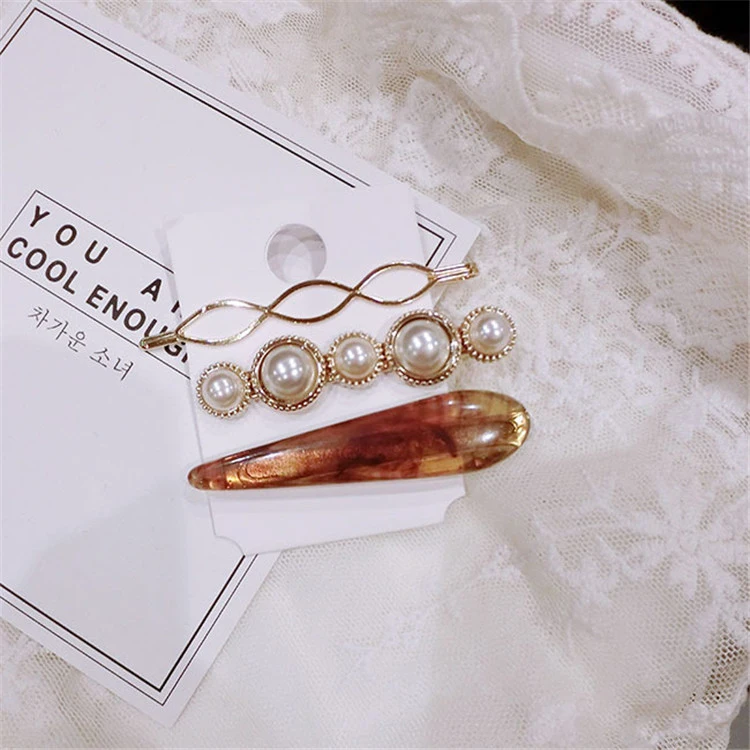 2018 Wholesale Promotion Gift Girls Customize Fashion Hair jewellery Accessories Hair Pin Leopard Crystal Flower Pearl Hairclip for Women