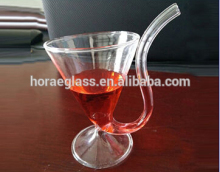 Novelty gift vampire glass cup straw with drinking tube,crazy straw cup,glass bottle straw