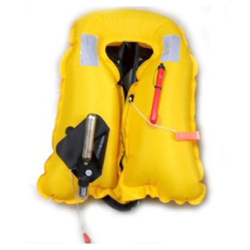 yellow rescue inflatable life vest