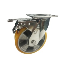 6 Inch Stainless Steel Nylon Locking Castor Wheels - Heavy Duty Industrial Swivel