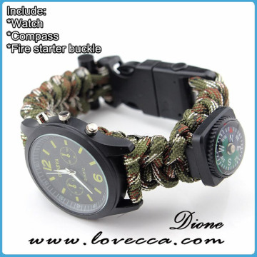 wholesale paracord survival watch custom army bracelets rope bangle bracelet