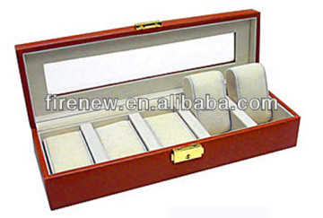 High-end leather wooden watch jewelry box, watch display box, watch box with window.