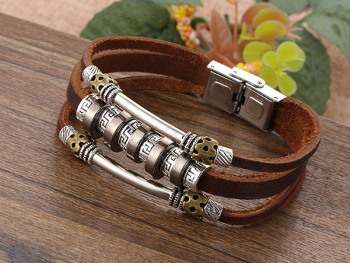 Neue Punk-Charme Leder Armband Legierung Männer Leder-Armband