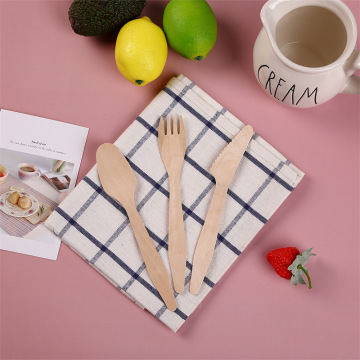 TIGARL Disposable Bamboo Knife Fork Spoon Set in Degradable Bag