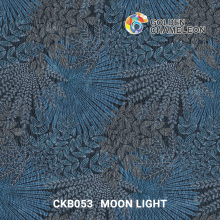 AM007 Digital printing finish Blue Leaf Embroidery