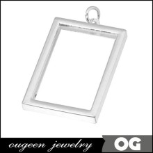18x28mm Antique Silver floating Zinc Alloy Rectangle latest design beads necklace