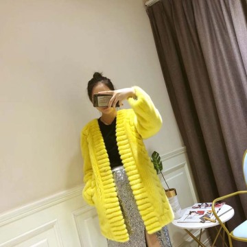 YRC088 Custom women imported velvet mink coat female mink fur coat