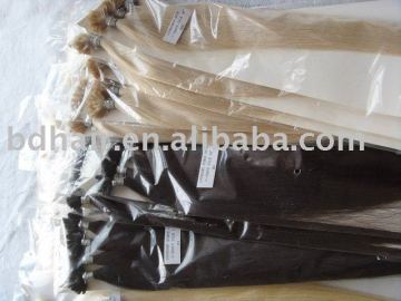 100% real human hair extensions, keratin human hair, nail hair