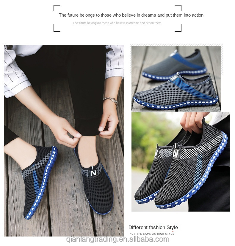 Walking Shoes Summer breathable mesh shoes for men, lazy shoes, soft sole casual slip-on shoes top quality