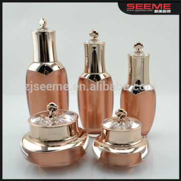Hot selling high crown shape acrylic bottle and jar , lotion acrylic container for cosmetics