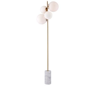Mid Century Globe Glass Modern Floor Lamp with Marble Base