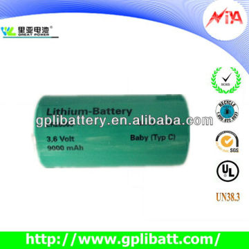 lithium cylindrical battery 3.6V er26500 batteries c