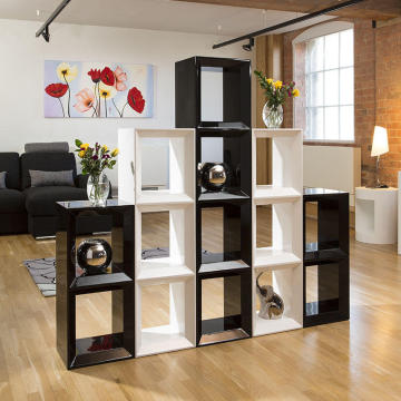 White finish open back vertical type wood bookcases