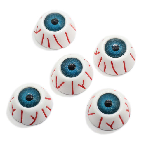 High Quality Flatback Half Round Resin Halloween Zombie Eyeball Charms Ornament Artificial Craft Eye DIY Art Decoration