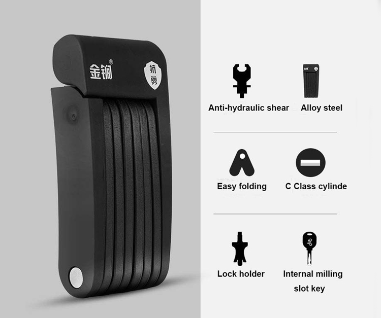 Anti-Theft Heavy Duty Alloy Steel Folding Lock Bike or Bicycle Lock