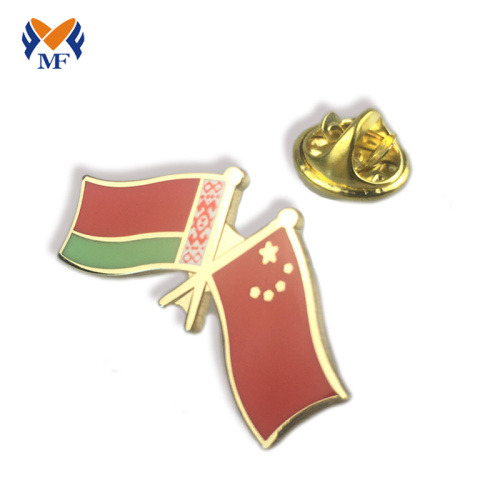 Different Country Custom Double Flag Lapel Pins