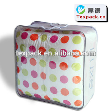 Cheap clear plastic zipper bag/comforter zipper bags