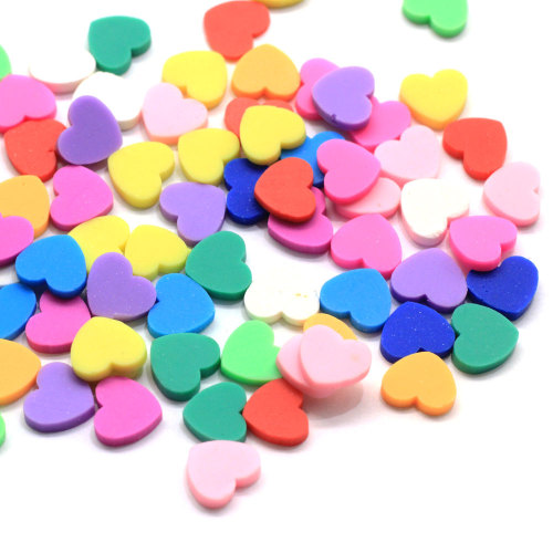 Großhandel 8 * 9MM Farbe Polymer Clay Herz streut Valentinstag Herz streut verschiedene sortierte billige Bulk Heart Slice Craft