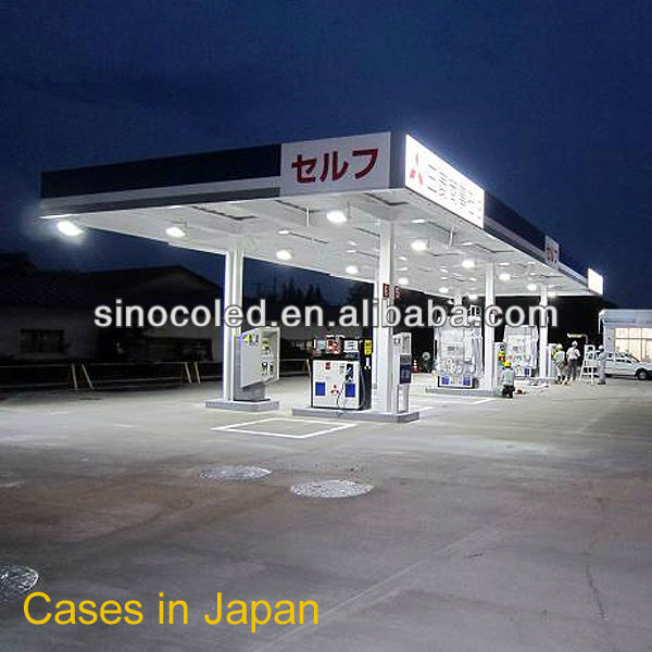 120W LED Canopy Light Fixtures Efficient 135LM/W LED Bay Lights Aluminum IP65 Rating Petrol Station CE ROHS PSE Warehouses