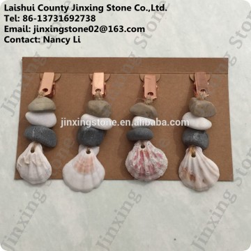 Decorative Marble and Shell Tablecloth Weight Clips