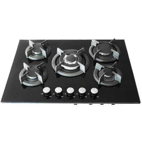 5 Burner Gas Plate Tempered Glass Hobtop