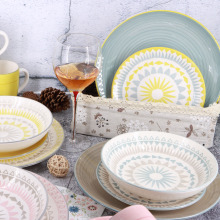 Factory Price Hand Painted & Pad Printed Stoneware Dinnerware Set