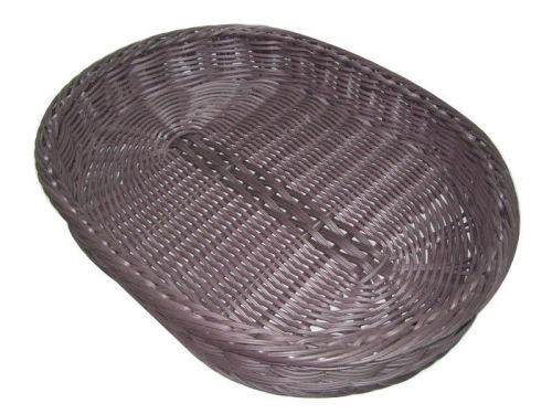 Durable Oval Plastic Rattan Shelf Storage Baskets For Vegetables / Fruits