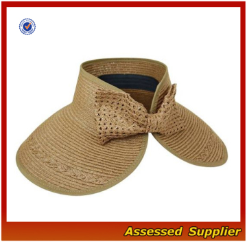 SH012/ Cheap foldable straw visor hat/ sun visor straw hats