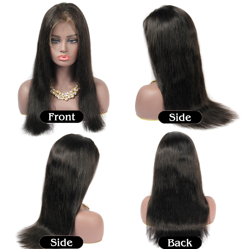 Customizable private label cuticle aligned virgin human hair wigs straight,cheap part anywhere indian hair wig full lace