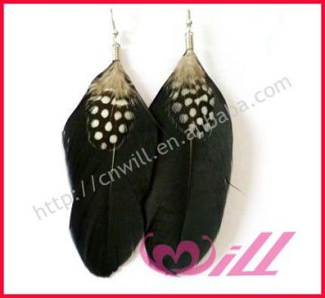 Popular Wholesale Cheap Natural Black Feather Earrings Long Feather Earring