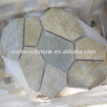 yellow crazy slate mosaic tiles,mesh backed floor tiles