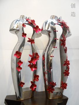 outdoor stainless steel artworks statue