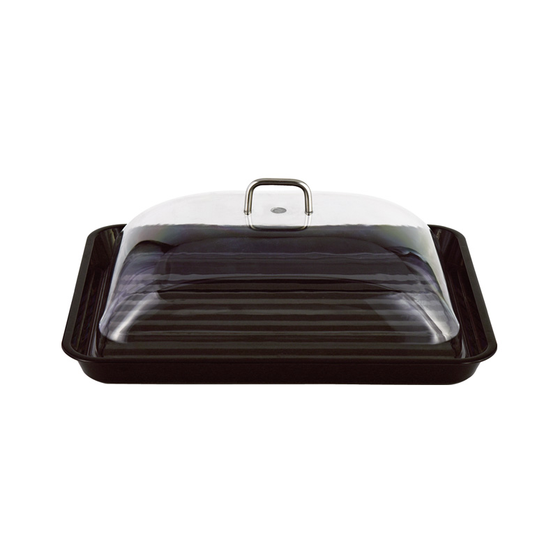 Deep Black Tray 45x35cm Polycarbonate Clear Tray 14x18 Inch Plastic Rectangular White Tray