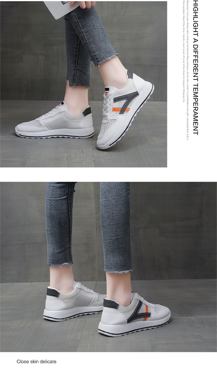 Women's spring and summer breathable casual light sports shoes all-match white net shoes wholesale