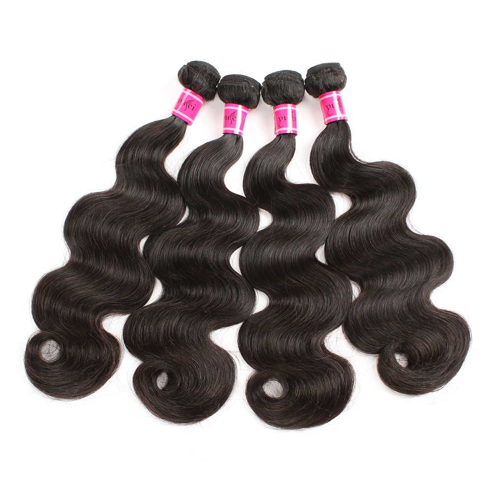 YF Malaysian Straight Hair 3 Bundles with lace closure 100% Human Hair Weave Bundles Remy Hair Extensions Natural Color