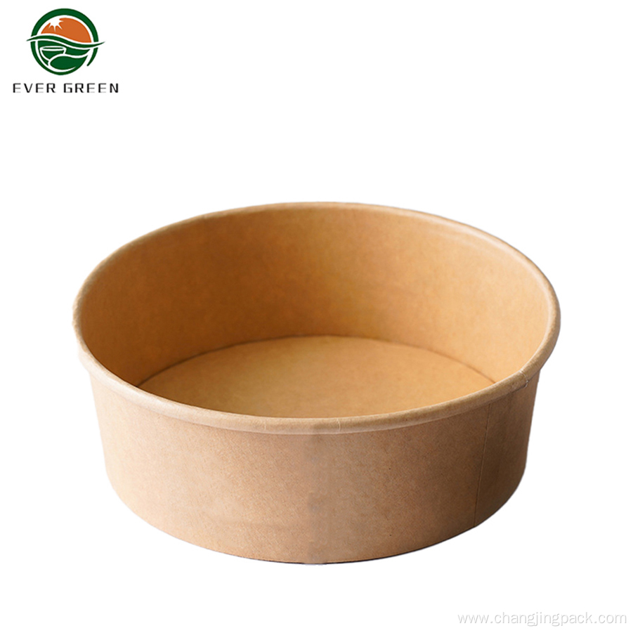 Eco Friendly Compostable Kraft Paper Container Salad Bowl
