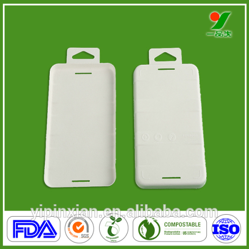 Wholesale Eco-friendly 100% Biodegradable Sugarcane Fiber Thermoforming Bagasse Pulp Moulding Process Phone Case Packaging Tray