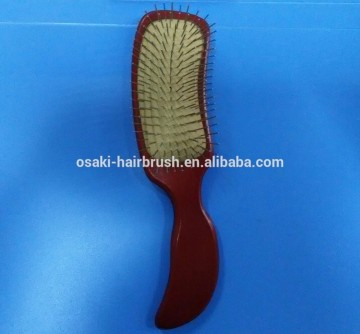 New design unique wholesale hair brush , S handle wooden hair brush