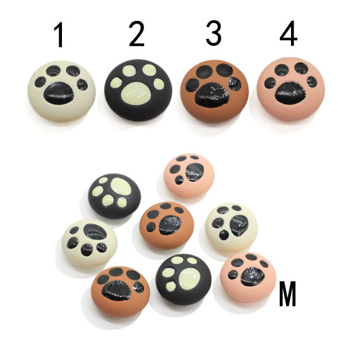 Neu angekommene mehrfarbige Cat Paw Button Harz Cabochon Dekoration Perlen Kunsthandwerk Handgemachtes Ornament Zubehör