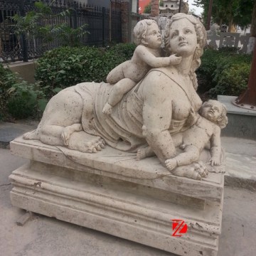 Marble Sphinx with angel