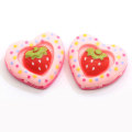 Mixed Heart Cake With Strawberry Ornament Simulation Dessert Food Flatback Resin Cabochon Accessory Dollhouse Diy Craft Deco
