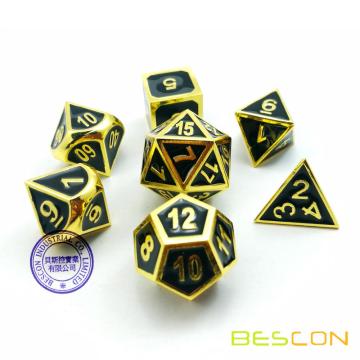 Bescon Super Shiny Deluxe Золотая и эмаль Твердая металлическая многогранная кубик из 7 золотых металлических ролевых игр Игра Dice D4-D20