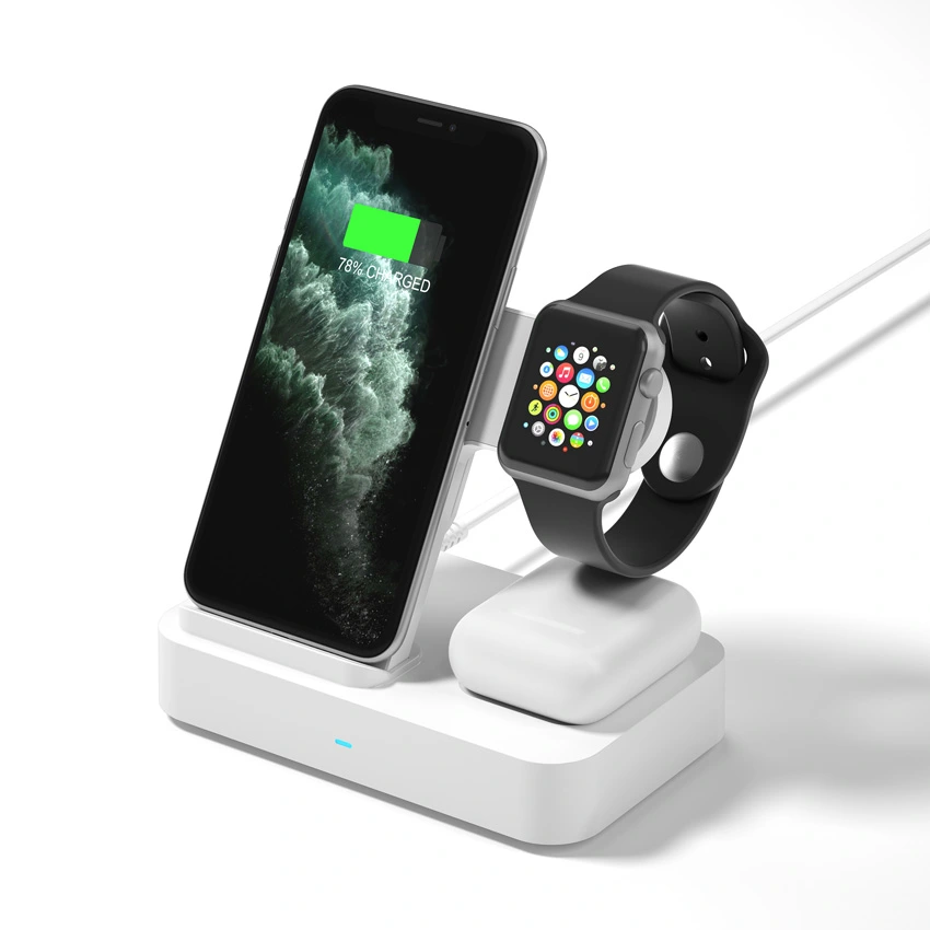 2020 New Coming Wireless Charger for Apple Watch Wireless Charger 3 in 1 Charging Station Without Display