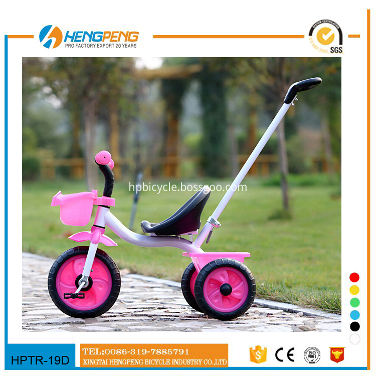 Strong push bar baby tricycle