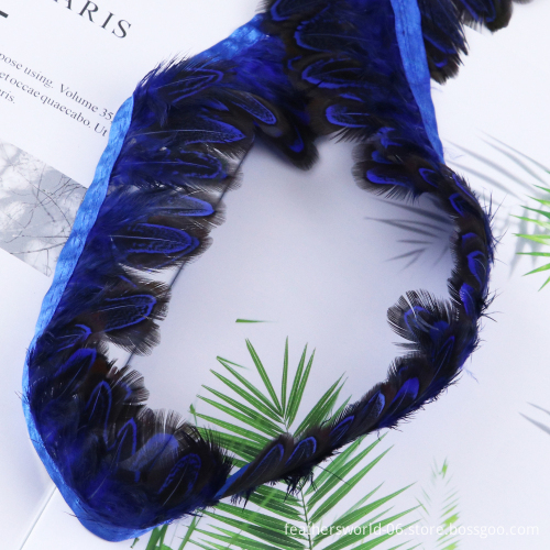 Colorful Chicken and Pheasant Feather Fringe Trim for Crafting, DIY Costumes, and Sewing Projects
